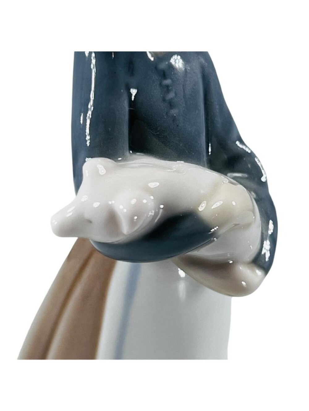 Lladró Figurine Young Girl With Pig 1977 Daisa Porcelain Collectible Sculpture - Picture 7 of 8